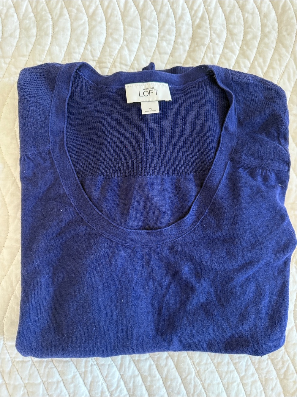 LOFT Deep Royal Sapphire Scoop Neck Top